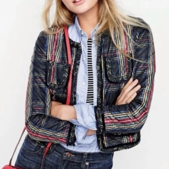 J Crew Quilted Plaid Lady Jacket in Stewart Plaid - Picture 1 of 4